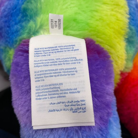 Build A Bear 16" Panda Bear BAB White with Rainbow Colors 2014 Embroidered Eyes - Picture 10 of 12